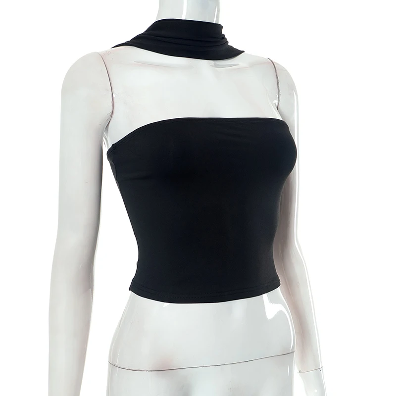 Sexy Backless Corset Halter Top Sleeveless Summer Short Edgy Clothes Y2k Vest Solid Tank Party Womens Tops Streetwear