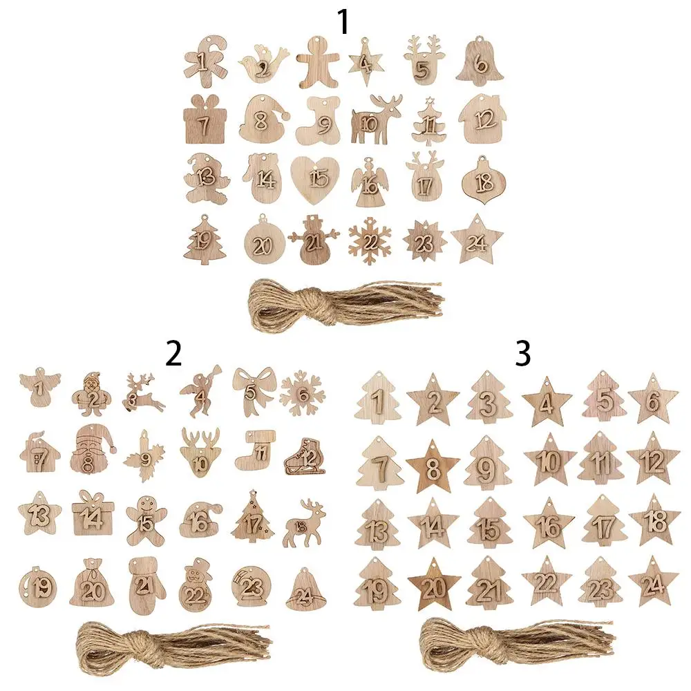 Countdown Christmas Advent Calendar Label 24 Xmas Advent Calendar Numbers DIY Gift Bags Hanging Tags