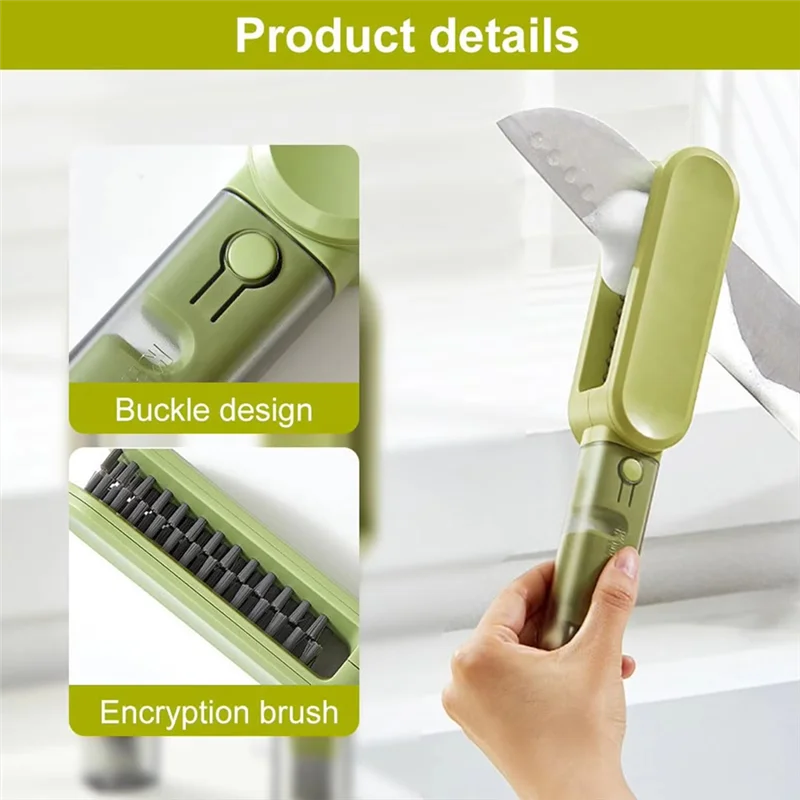 Multifunctional Kitchen Cleaning Brush Descaling Knife And Spoon Cleaner Strong Decontamination White