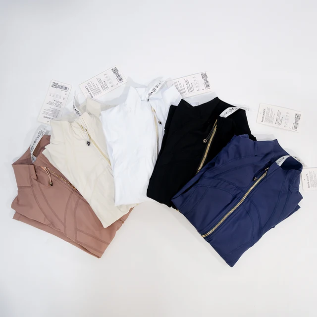 LULU FLORA New version of gold zipper slimming jacket yoga stand up collar jacket slim fit quick drying sports thin version