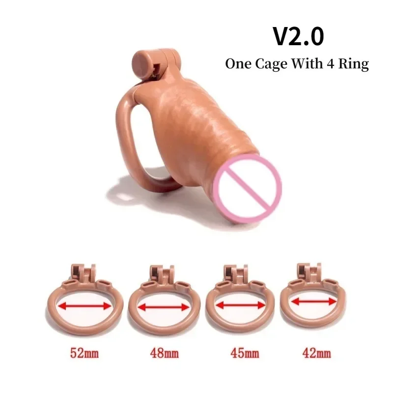 New Analogue Penis Male Chastity Cage Anti Dislocation Penis Ring Gay Bondage Abstinence Control Cock Cage Adult Erotic Men Toys