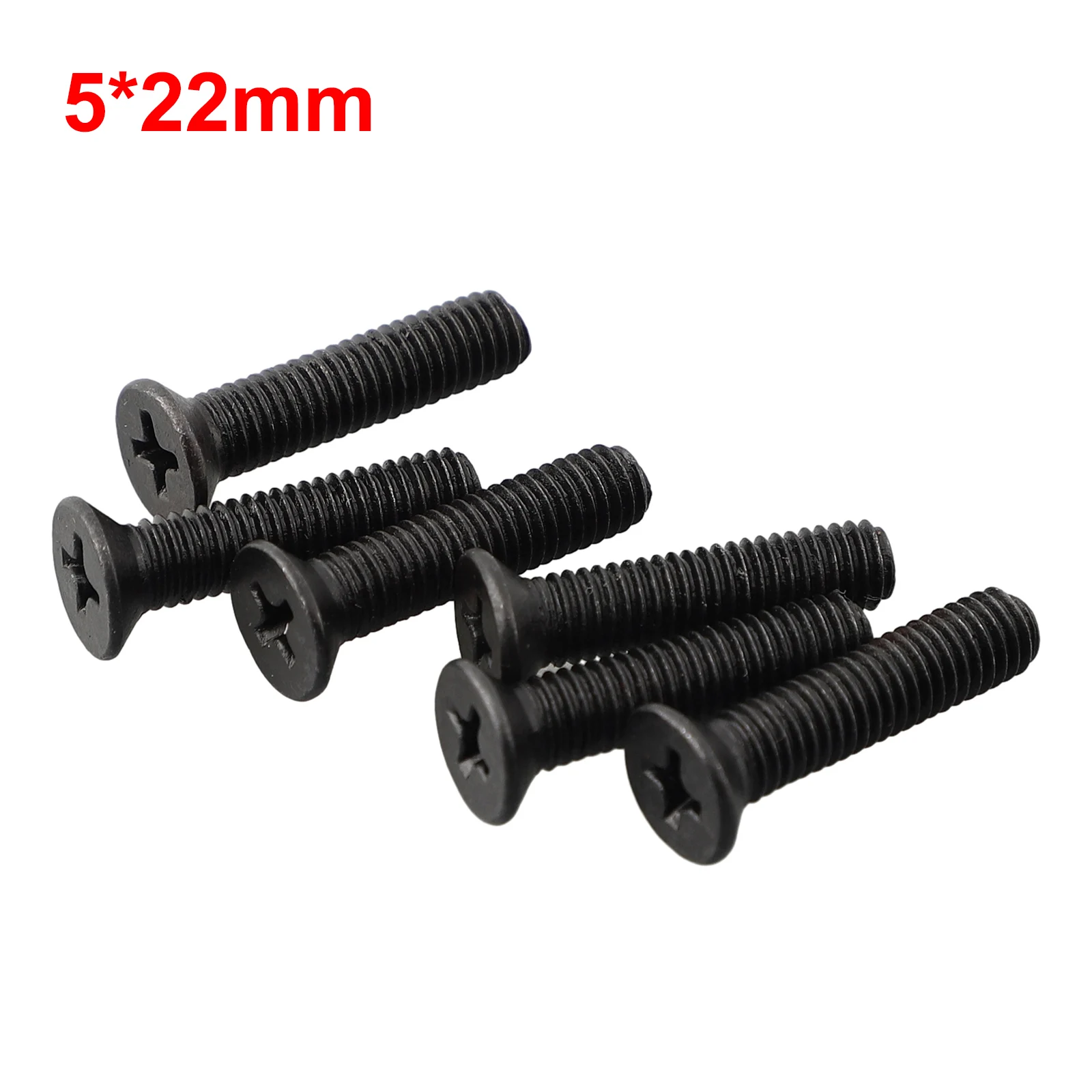 6Pcs Fixing Screw M5 20mm M6 22mm Left Hand Thread For 1/2''UNF 3/8''UNF Drill Chuck Shank Flat Countersunk Bolt Screws