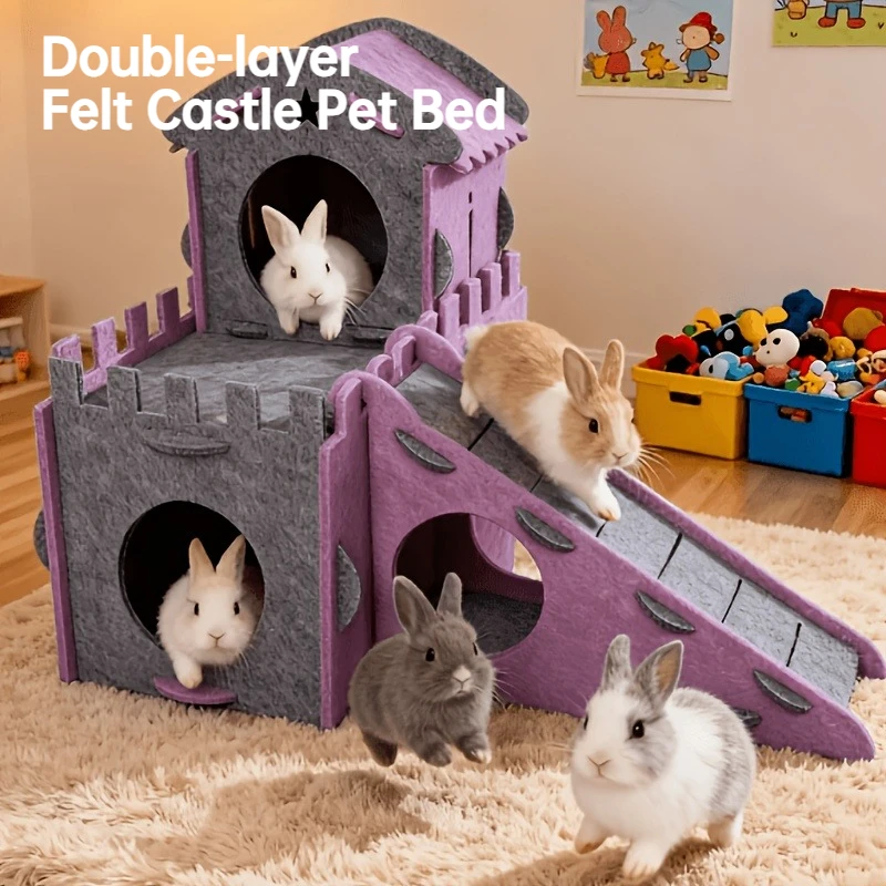 Miniature Animal Kennels And Castle Hideouts Perfect Rabbits Guinea Chinchillas Suitable All Seasons Small Pets Pet Supplies_voghion.com