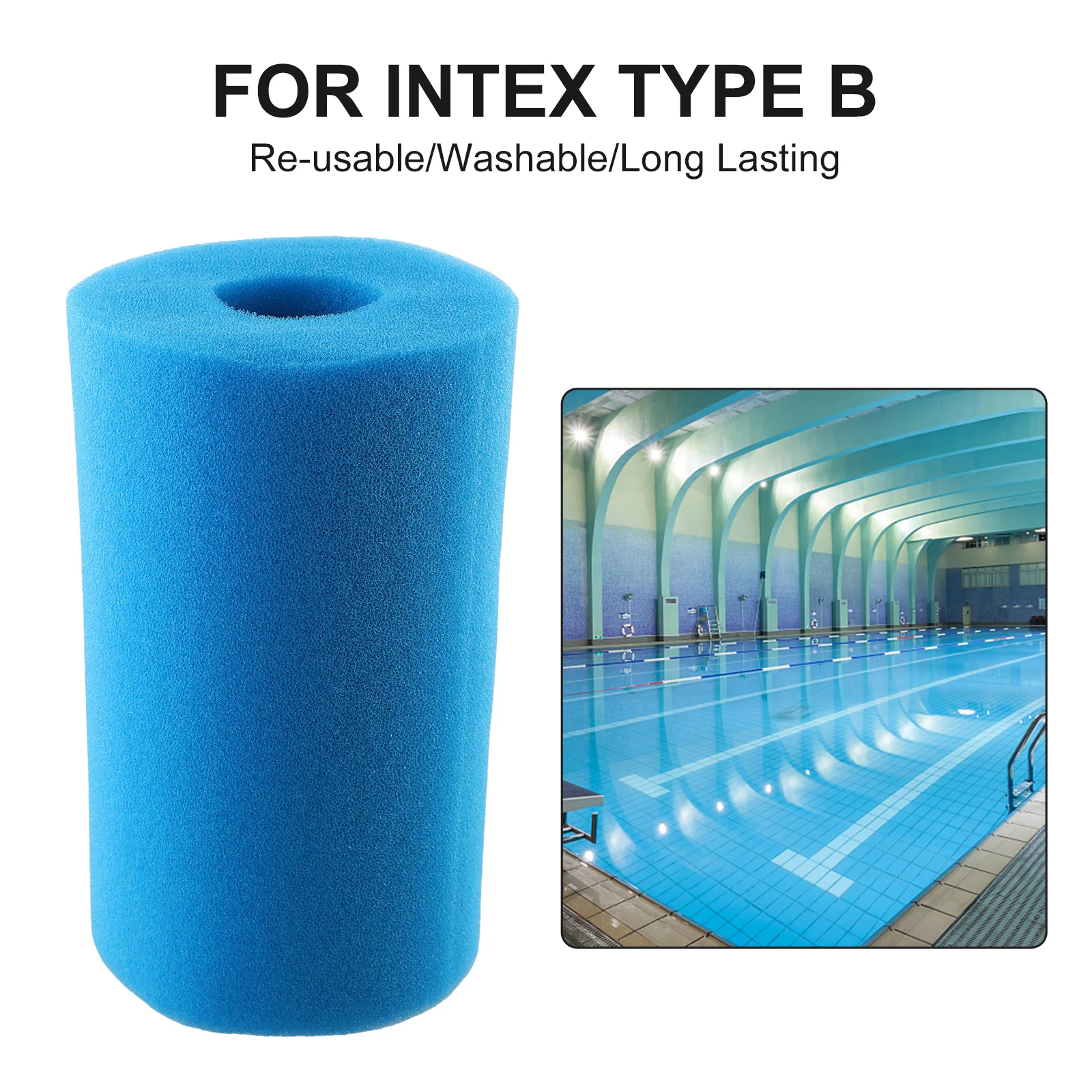 

1pc Filter Foam Sponge Cartridge Reusable For Intex Type B Home Garden Swimming Pool Cleaning Replacement Parts