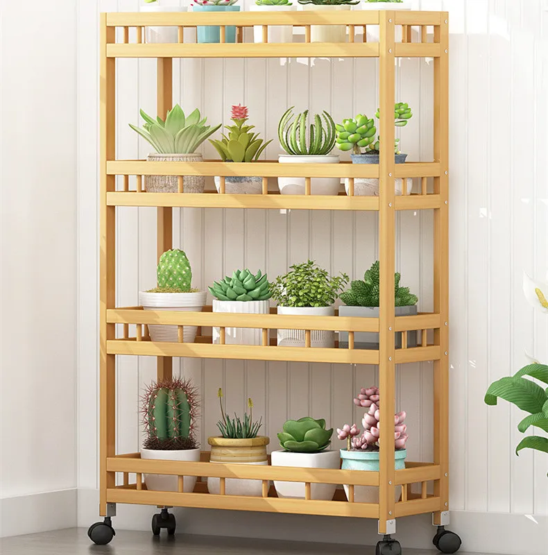 3/4 Layers Wooden Kitchen Removable Cutlery Shelving Bedroom Study Bathroom Clutter Organizer Balcony Succulent Pot Organizer
