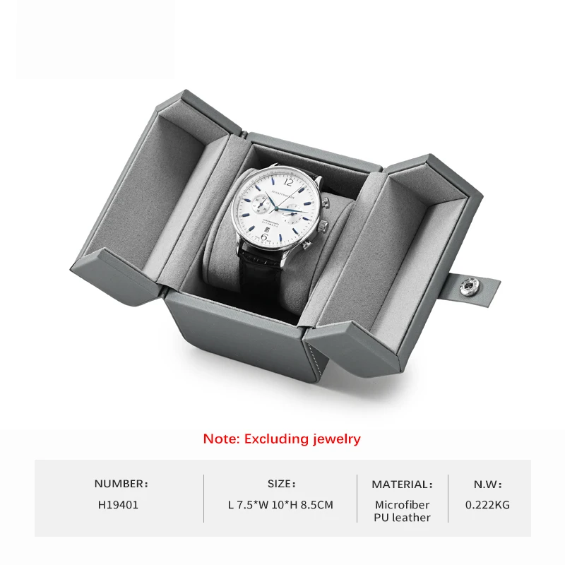 MISHITU Leather Gift Single Organizer Display Double Opening And Closing Design Watch Case Storage Box_voghion.com