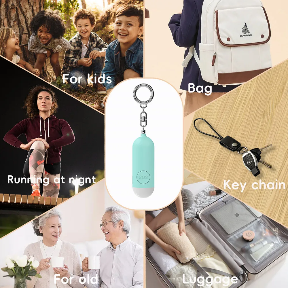 AIYATO Locator Emergency SOS 130DB Personal Alarm Self Defense Emergency Button Or Pull Pin Alert Device Work With Apple Find My