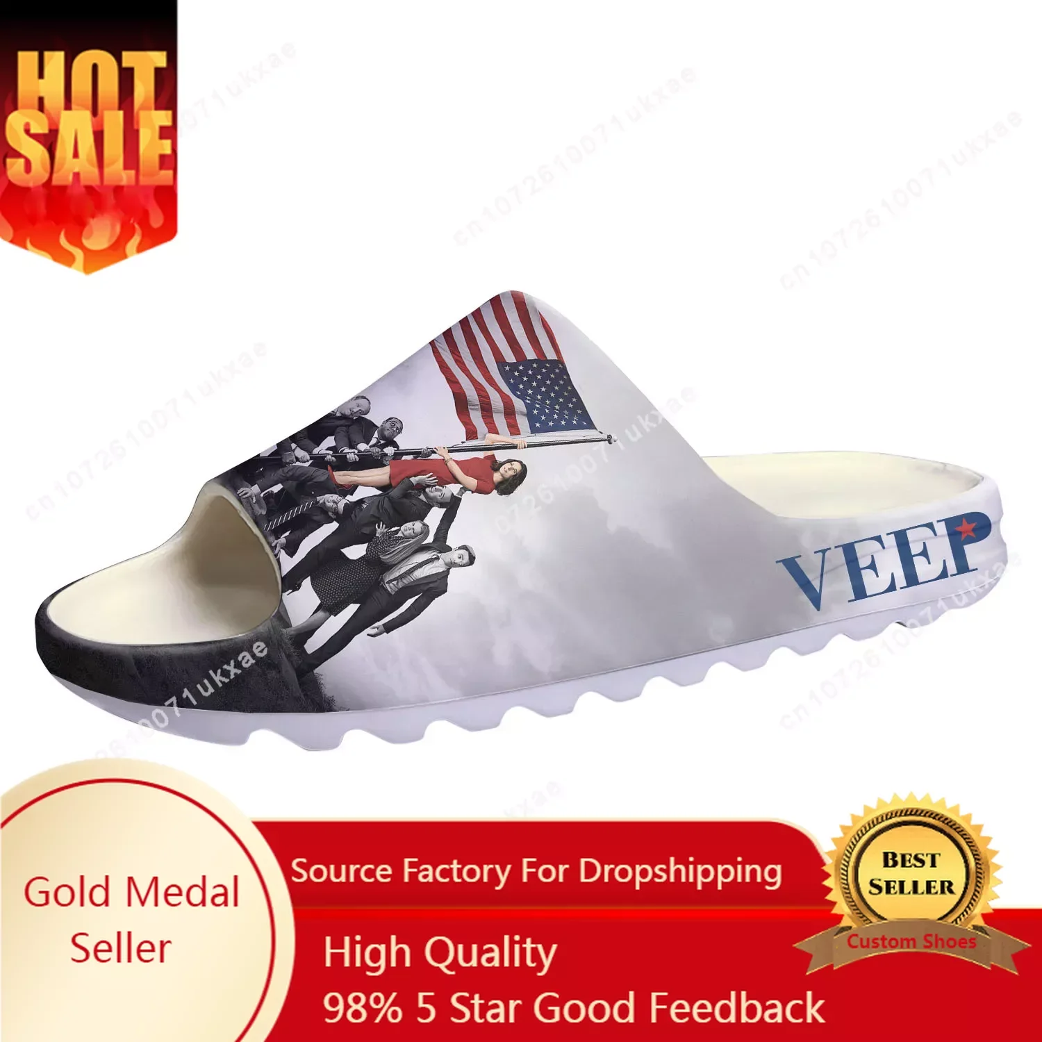 

Veep Soft Sole Sllipers Home Clogs Selina Meyer Step On Water Shoes Mens Womens Teenager Step in Customized Sandals