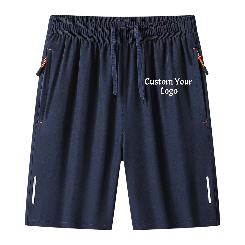 Customizable Shorts Men's Casual Loose Basketball Sports Trousers Summer Boys' Beach Ice Silk Quick Dry Five Point Trousers
