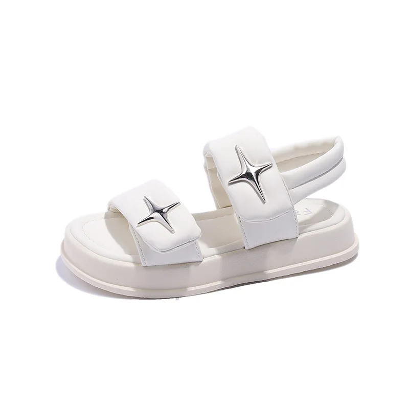 

Children's Soft Sole Bread One Word Slippers Sandals Dual purpose Wear Girl Fashionable Beach Shoes Outdoor Casual Sandals
