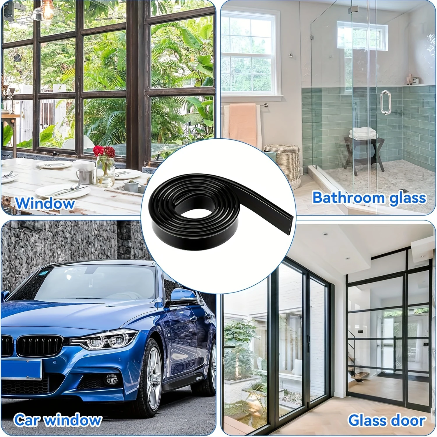1-2Rolls 41Inch Squeegee Replacement Rubber Blades For Glass Window Shower Door Cleaning glass window scraper window cleaning squeegee glass scraper cleaning squeegee window cleaning tool shower squeegee scraper cleaner scraper tool
