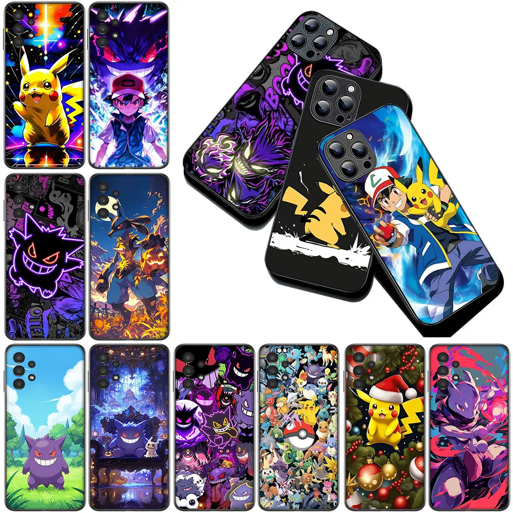 Soft Cover Phone Case with P-Pikachus and Gengar Design