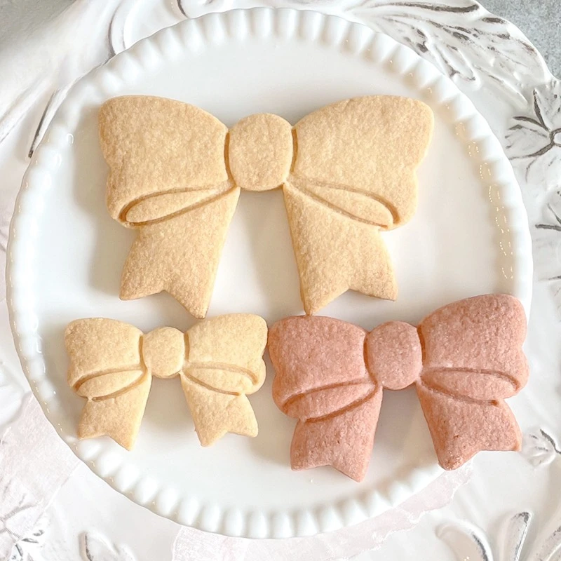 Cute Butterfly Bowknot Shaped Cookie Cutters 3D Bow Pressable Biscuit Moulds Stamps Embossers Cake Making Tools Baking Mold