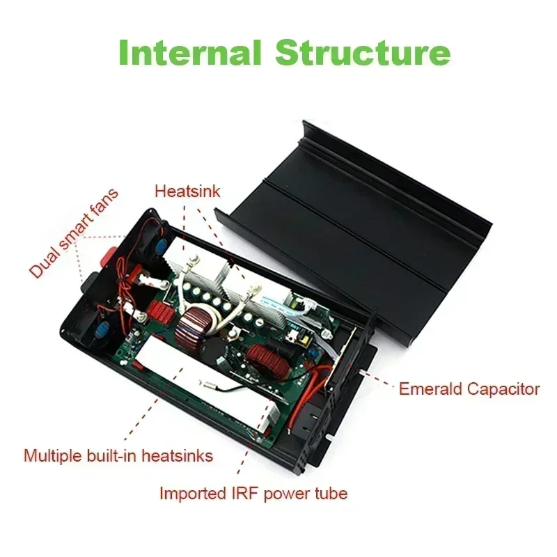 Pure sine wave inverter EAFC 4000W 5000W 7000W DC 12V to AC 220V 50HZ Power Bank Converter Solar Car