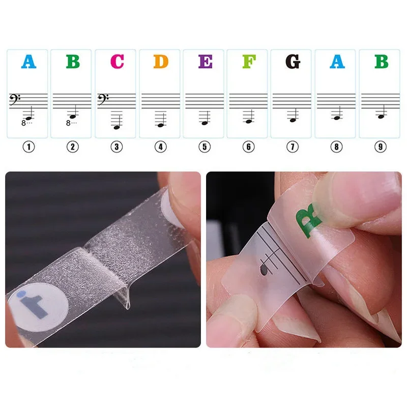 Transparent Klavier Tastatur Aufkleber 88/61/54/49 Schlüssel Abnehmbare Musik Aufkleber Notizen Elektronische Klavier Klavier Spektrum Aufkleber Symbol