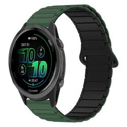 Silicone Magnetic Strap - Enhanced Comfort and Style Bracelet with Versatile Sizing Options - 1PCS 22mm (A - Army Green Black)
