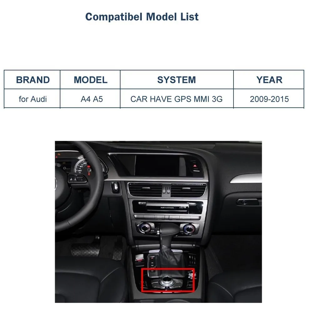 CarPlay e Android Auto wireless per Audi A4 B8 A5 Q5 2010-2015 con interfaccia MMI 3G, AirPlay, MirrorLink, Bluetooth e supporto per telecamera. - Image 4