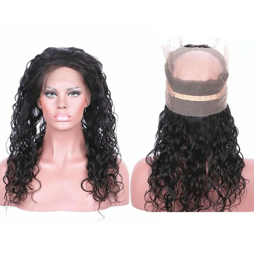 Water Wave 360 Lace Frontal Only Newmi Water Wave Human Hair 360 Lace Closure Transparent Pre Plucked Natural Hairline
