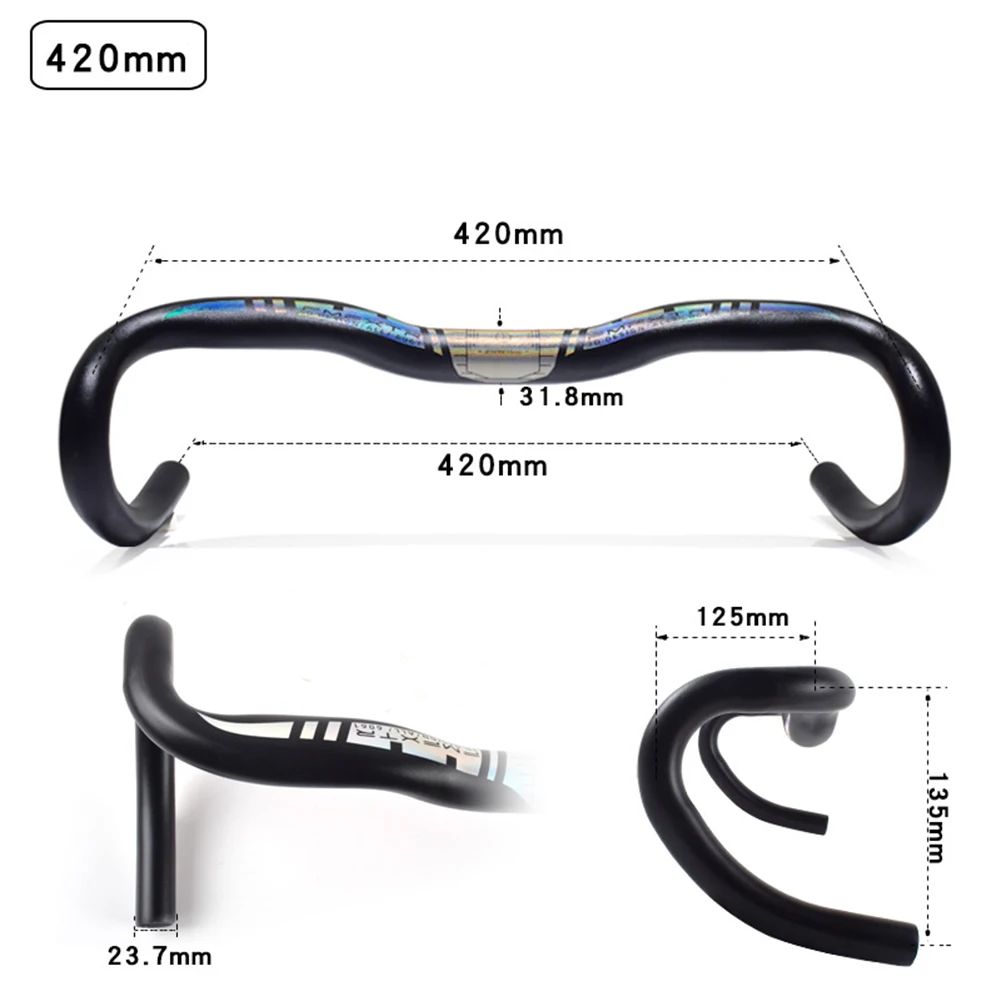 Guidon Bmx Guidon De Vélos De Route 25.4MM/31.8MM Aluminium Alliage Guidolines De Vélo,Goutte Bar Guidon Bent 380/400/420MM (31,8mm, 400MM Guidon De Vélo 25.4