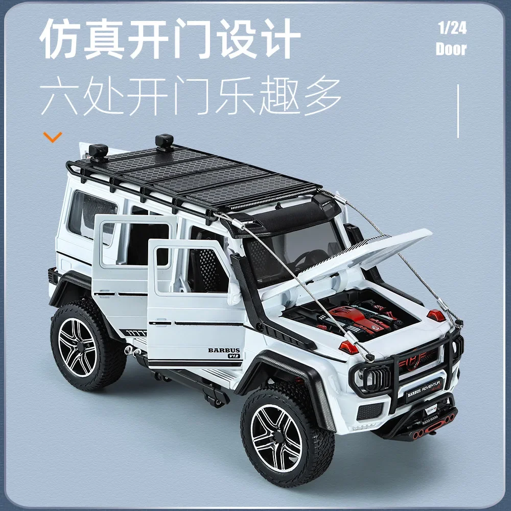 1:24 메르세데스 벤츠 BRABUS G550 어드벤처 4X4 다이캐스트 금속 합금 모델 자동차 사운드 라이트 풀백 컬렉션, 어린이 장난감 선물 A610