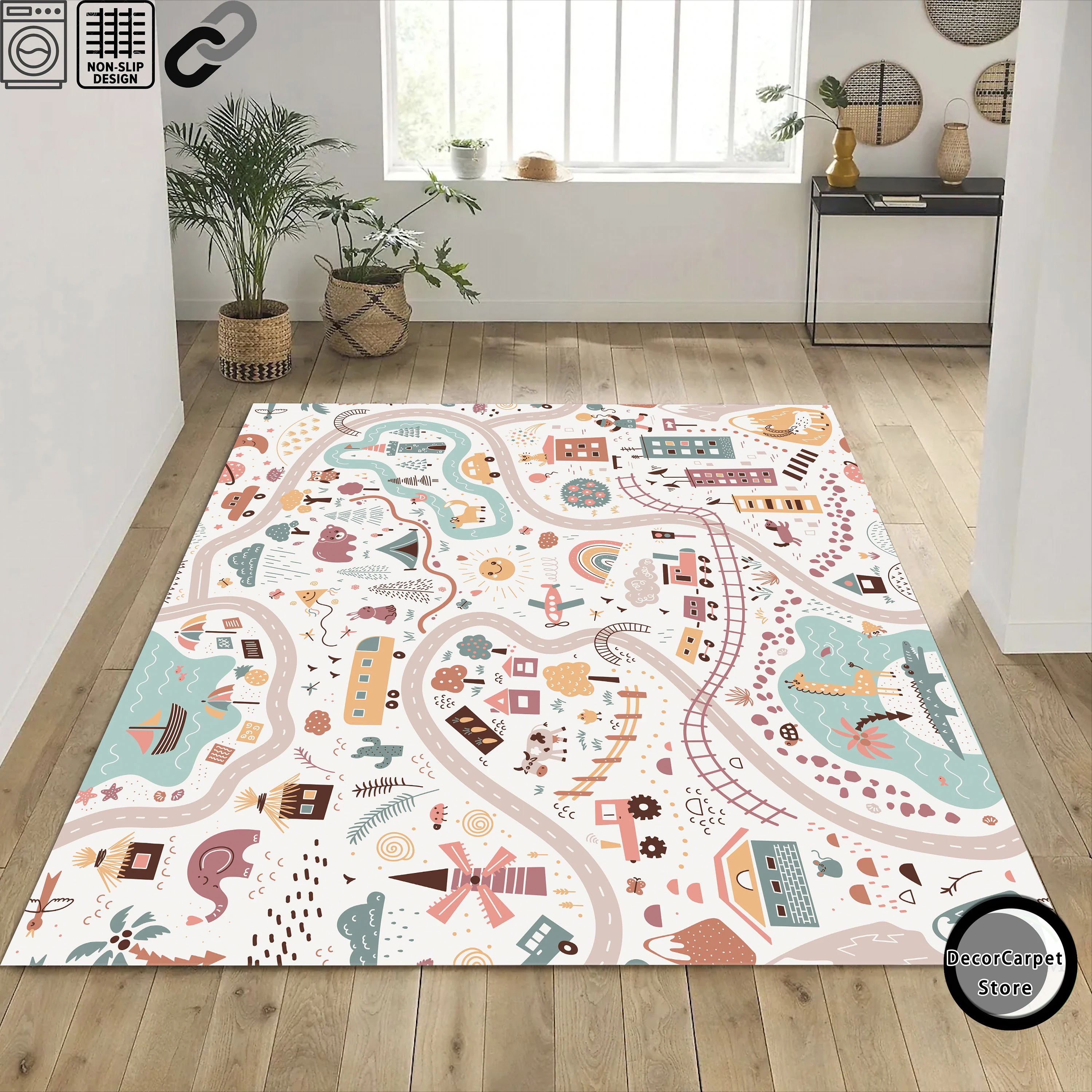 Personalizable Kids Rug Carpets for Living Room Bedroom Nursery Rug