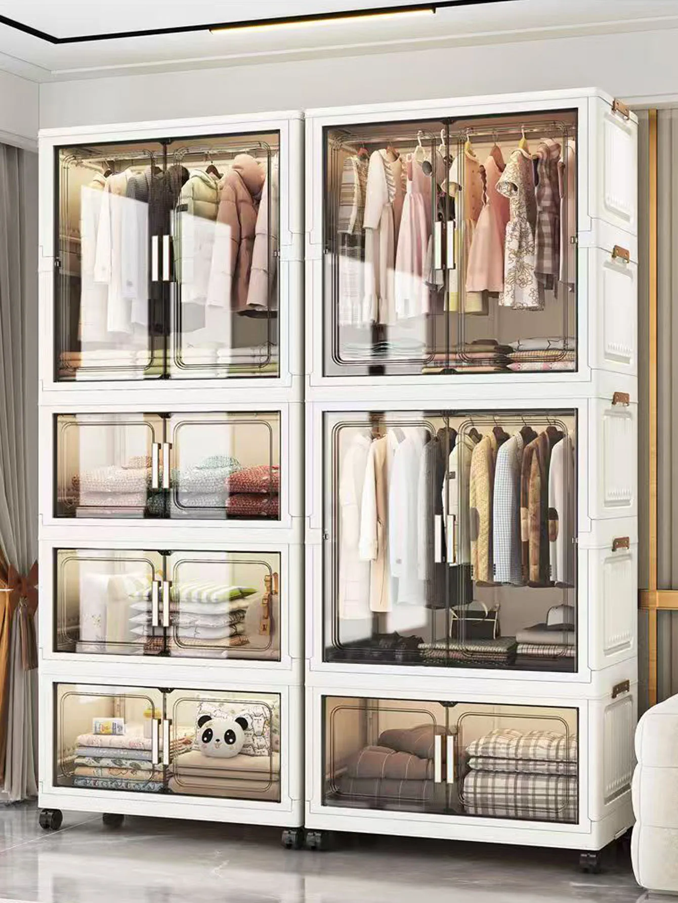 Thickened Multi-Layer Plastic Storage Cabinet for Home Bedroom Baby Closet Organizer No Installation Needed for Snacks And Toys