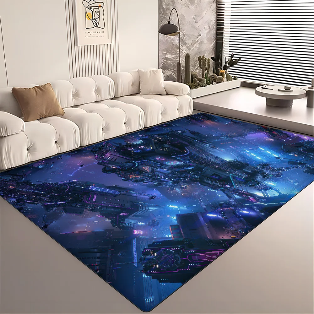 

Night View Of City Lights Floor Mat Bathroom Mat Anti-slip Absorb Water Long Strip Cushion Bedroon Mat Welcome Doormat