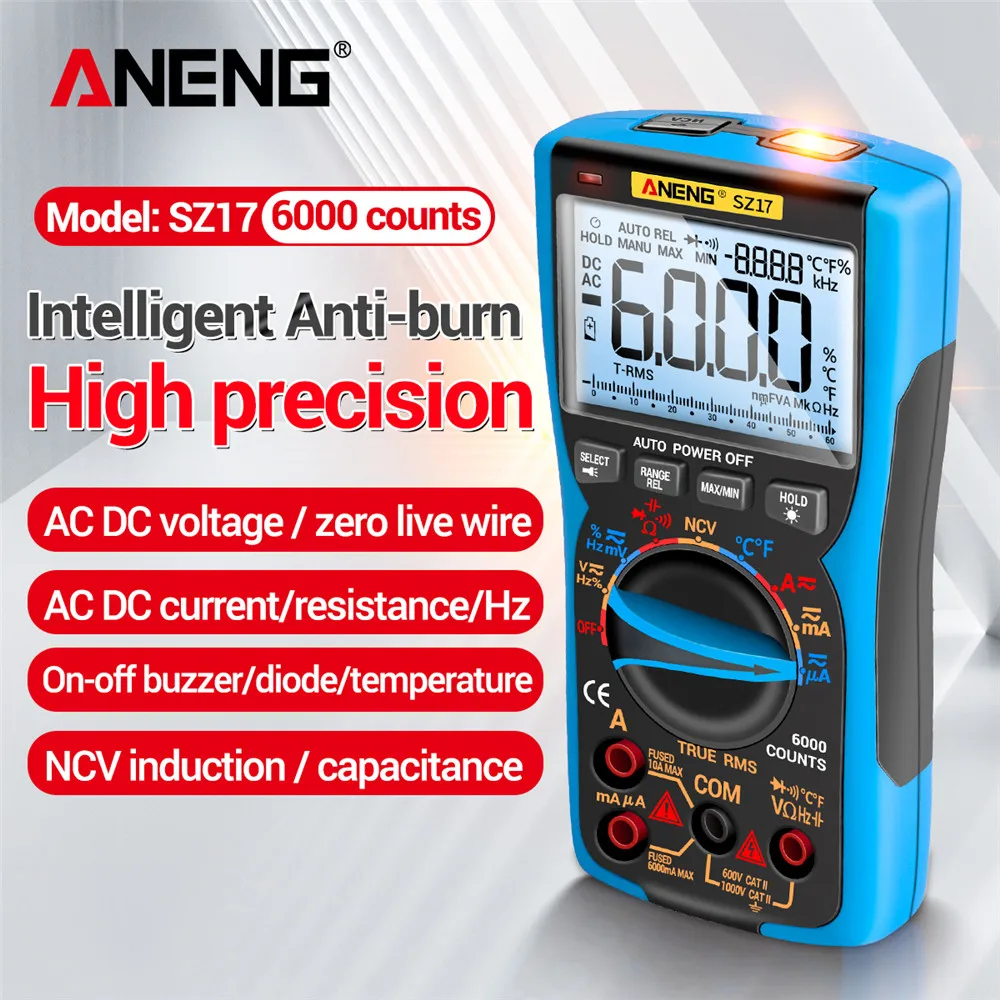 Automotive Car Current Tester Ammeter LCD display DC/AC Sound Alarm  CF-08 