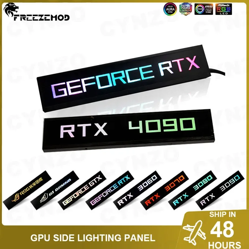 Painel Lateral para Iluminação de pc Gpu Argb Rtx 4090 3090 Mini Vga Lightboard 4070 4080 Rx6800 6900xt Gtx Rog Backplate pc Mod
