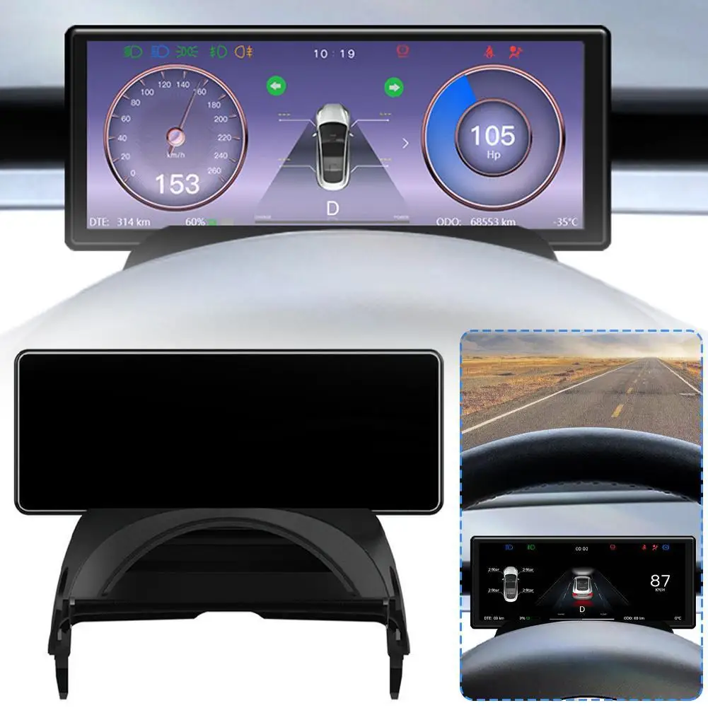 

New 6.2'' HUD Screen Dashboard Cluster Instrument Display For Tesla Model 3 Y HD LCD Speedometer Modification Car Accessories