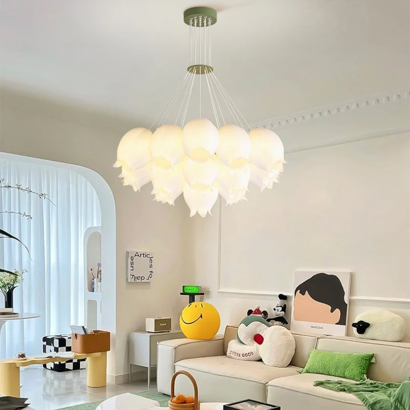Pastoral Flowers Chandeliers Personality Creative Home Decor Hanging