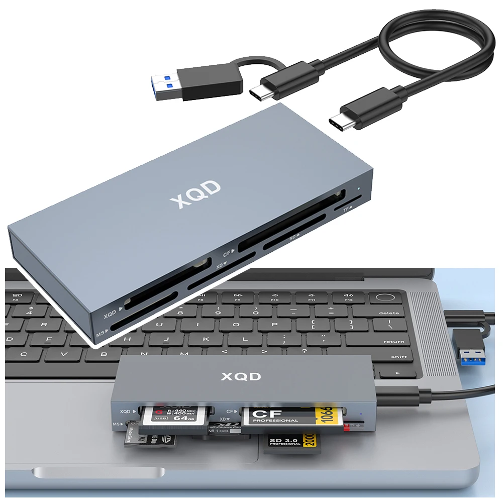 6 in 1 메모리 카드 리더기 10Gbps XQD/SD/TF/MS/XD/CF 리더기 올인원 카드 리더기 G/M 시리즈용 멀티 카드 리더기 어댑터