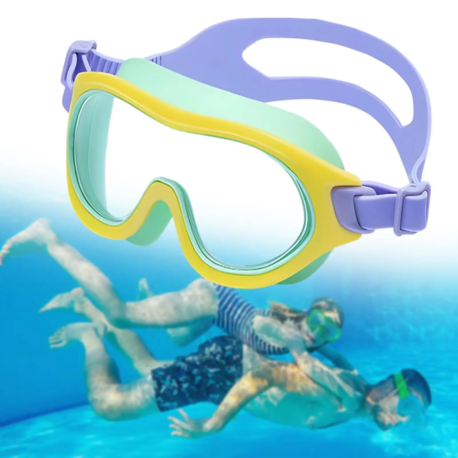 Swimming Goggles Lightweight Soft Adjustable Strap Wide Vision Swim Goggles for Beach Diving Long and Short Hair Children Pool Swimming Goggles Lightweight Soft Adjustable Strap Wide Vision Swim Goggles for Beach Diving Long and Short Hair Children Pool
