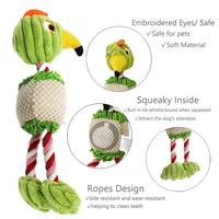 Plush Dog Toys for Small Large Pets Funny Bird Shaped Dogs Squeak Chew Ropes Toy Pets Interactive Supplies 2