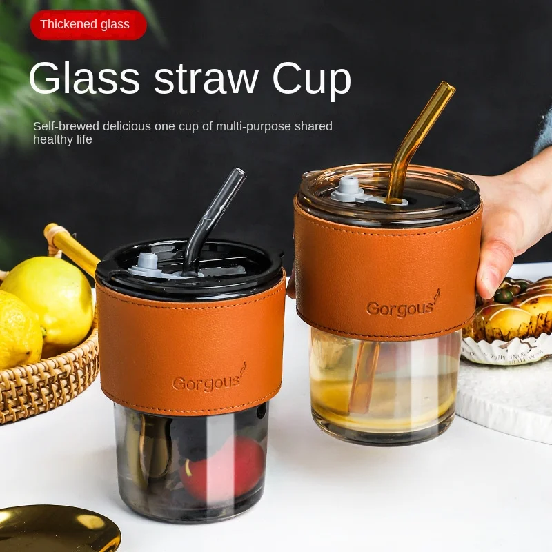 750ML Drinking Cup Bubble Tea Glass Cup With Bamboo Lid Reusable Glass Boba  Smoothie Cup With Stainless Steel Straw Cup ZC206 - AliExpress