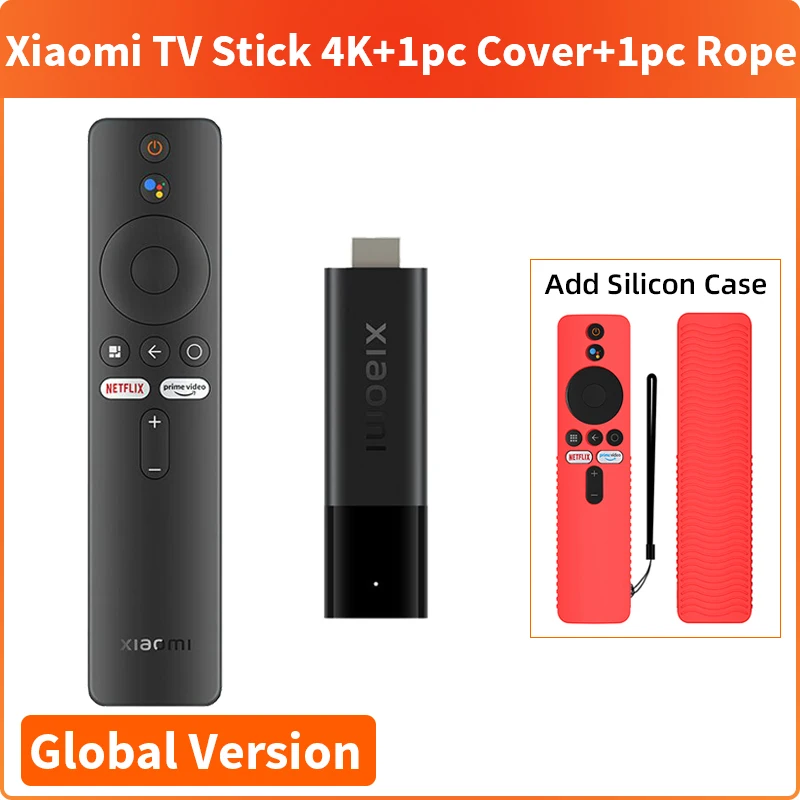 Global Version Xiaomi Mi TV Stick 4K Android TV 11 Quad-core 2GB RAM 8GB ROM Bluetooth Netflix Wifi Google Assistant Youtube Box 