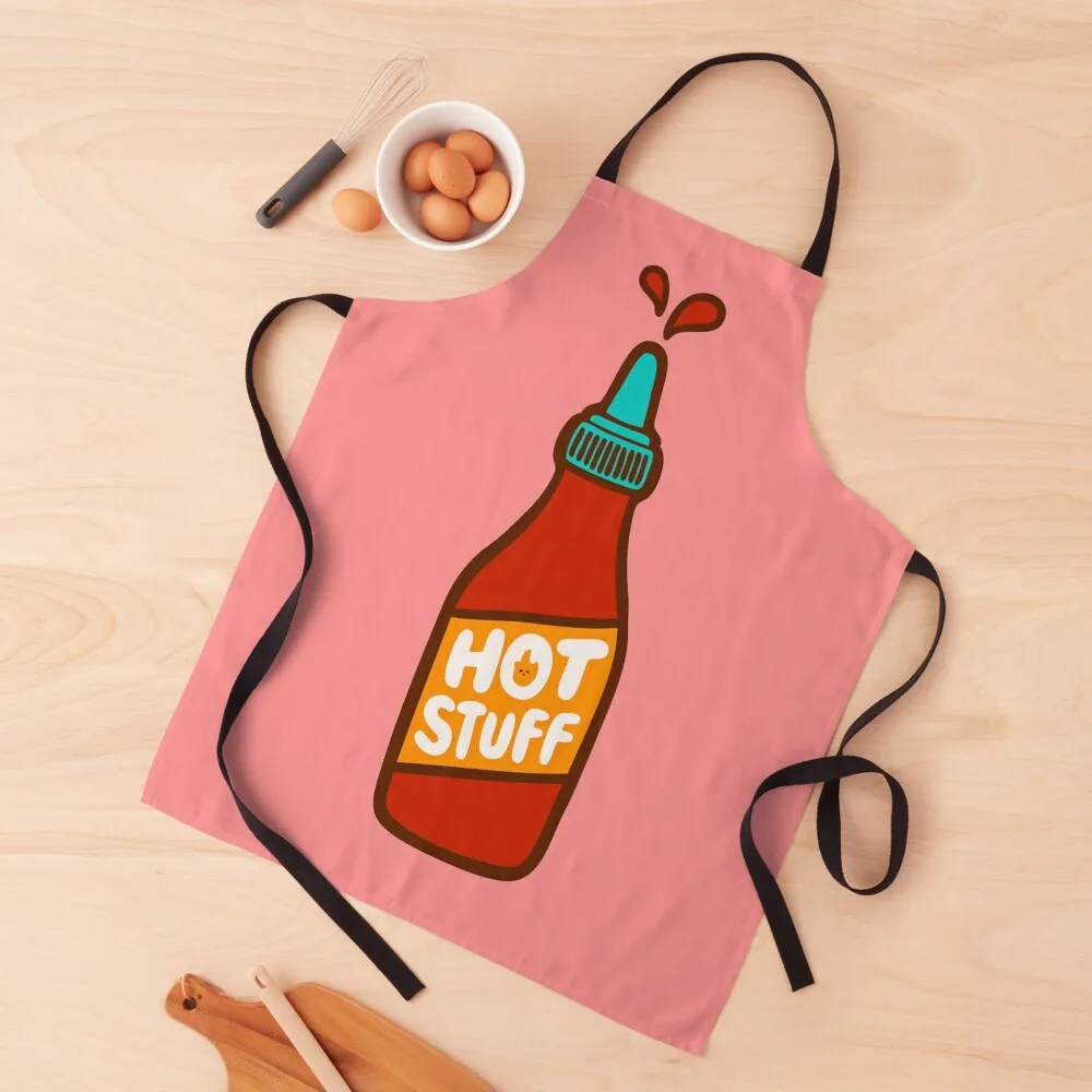 Hot Stuff Hot Sauce Pattern In Peachy Pink Grembiule Home Cleaning Dress Cucine Da Donna Grembiule