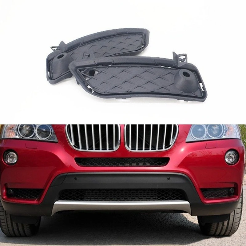자동차 전면 범퍼 그릴 전면 환기 하부 그릴, 안개등 프레임 51117249596 51117249595, BMW F25 X3 용 액세서리