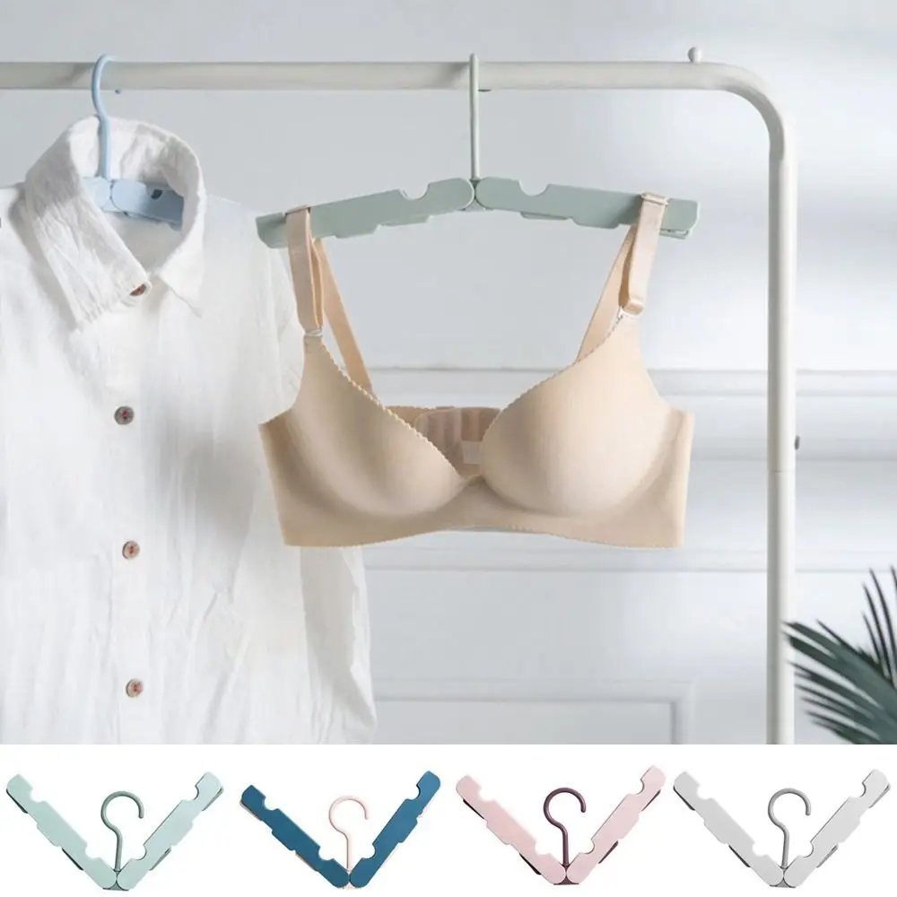 

Non-slip Portable Hanger with Multiple Clamps Plastic Space Saving Folding Travel Hanger Windproof Clothes Drying Rack Outdoor