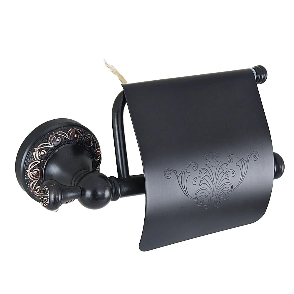Black Oil Rubbed Brass Wall Mounted Bathroom Accessories Set Towel Bar Soap Dish Robe Hook Toilet Paper Holder azh116