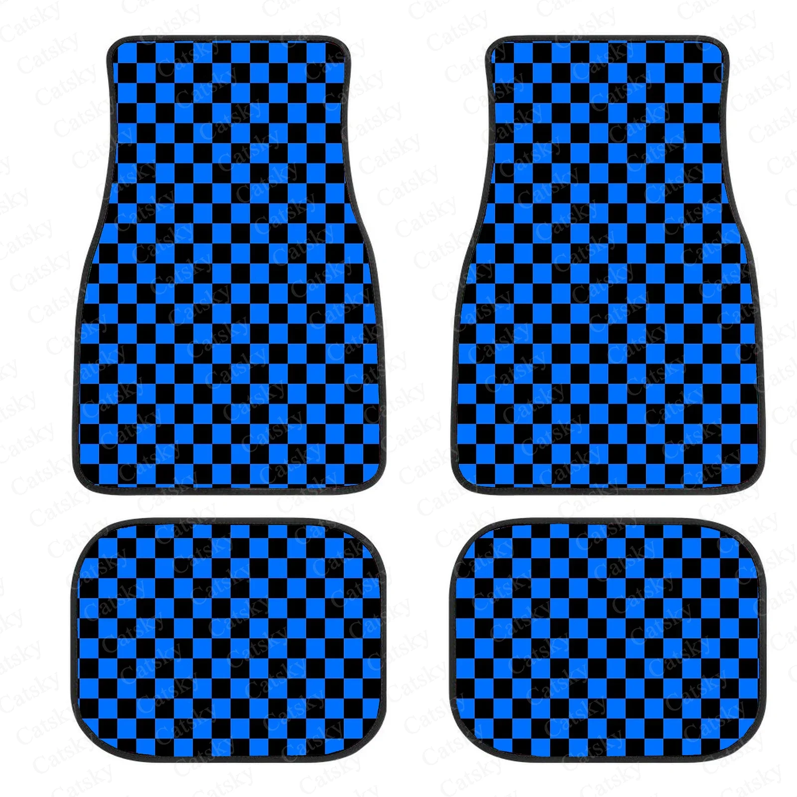 CheckerboardCarMatsAutoPartsRubberFloorMatsCustom4PCSCar