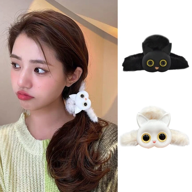 여자와 여자를위한 큰 머리 클로 클립 두꺼운 머리를위한 강력한 대형 헤어 클립 미끄럼 방지 헤어 클립 귀여운 바나나 헤어 클립