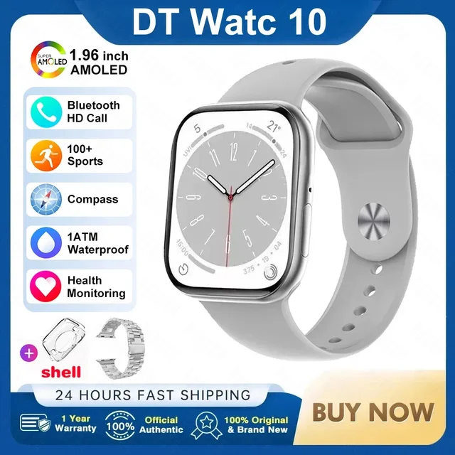 2026 New Original for Apple DT Watch 10 Smart Watch Men AMOLED 4GB Memory Music 3D Surround BT Call Waterproof smart watch Woman 15