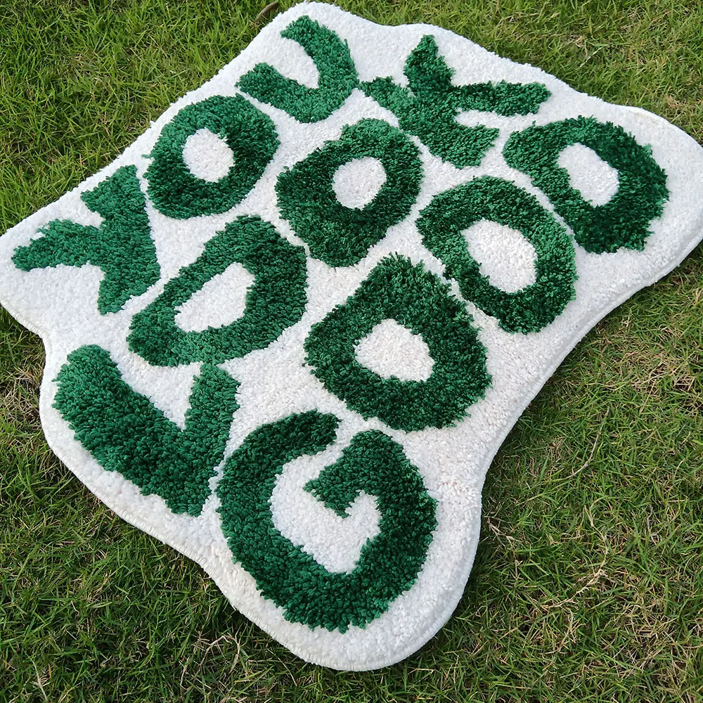 Letters Bedside Mat Soft Plushy Carpet Message Bathroom Area Floor Pad Kids Bedroom Doormat Aesthetic Home Room Decor Rug floor mat