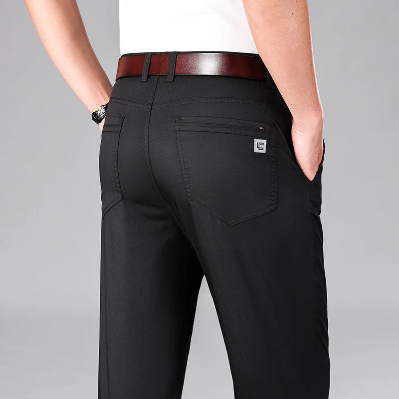 High-End Quality fashion Loose Casual Pants Men Summer Thin Loose Straight 2024 Summer New Office Formal Wear Business Pants