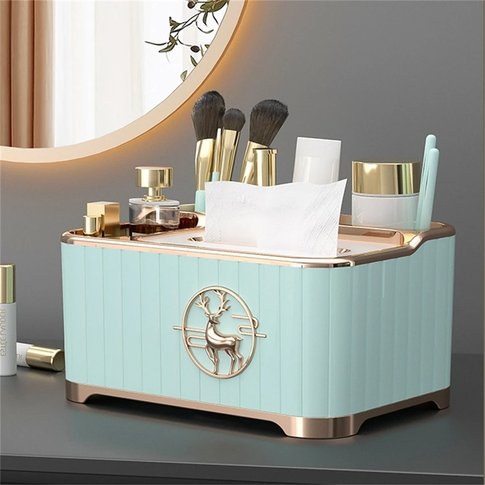 Home Desktop Tissue Box Multifunction Napkin Storage Boxes Living Room Remote Control Organizer Luxury Coffee Table Paper Holder 6