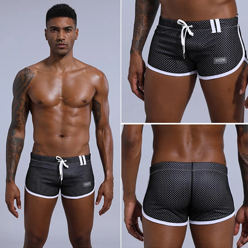 Brand Designer Men's Mesh Beathable Home Flat Pants Boxer Underwear Aro pants Breathable Pure Loose Fitting Underpants For Male 3