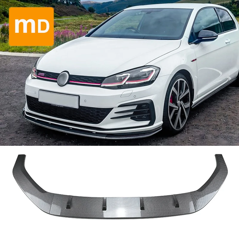 Nero Lucido Paraurti Anteriore Diffusore Per Labbra Spoiler Splitter Body Kit Protezioni Per Volkswagen Golf 7.5 Golf Mk7.5 Gti R Rline 2017-2019