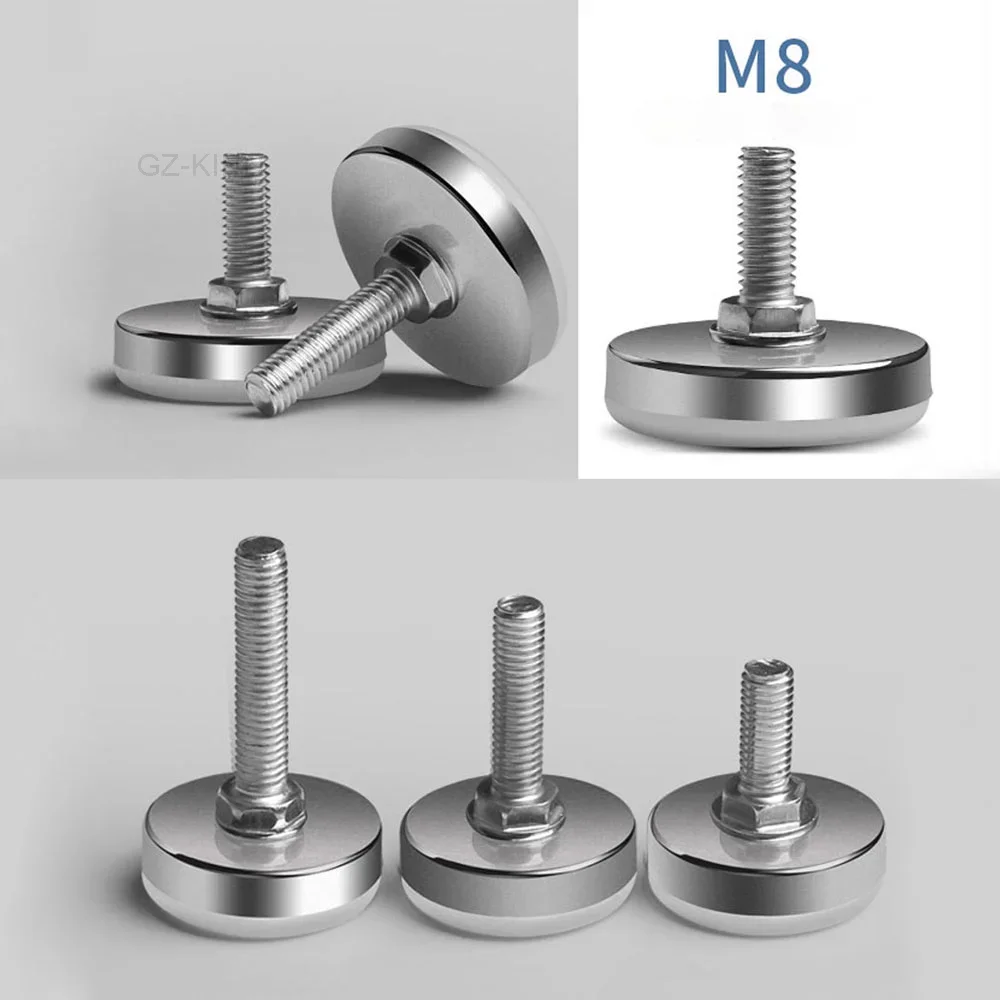 Leveling Foot Base, M6, M8, M10, Screw Height Adjustable, Dia 30mm, 35mm, 43mm, 50mm, 2 Pcs, 4 Pcs, 8 Pcs