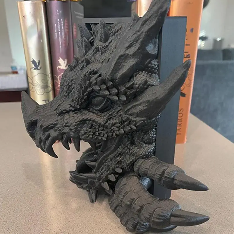 Vintage Dragon Bookends Furious Dragon Slayer Decoration for Kids Desk